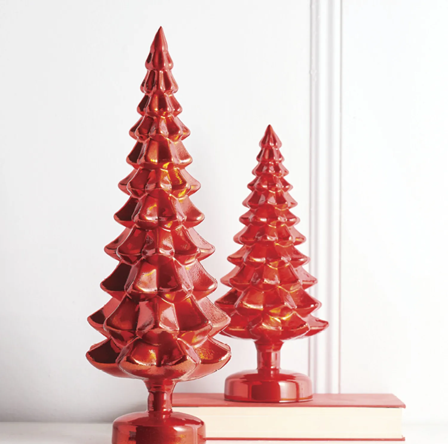 Sale The Jolly Christmas Shop Raz Set Of 2 Red Glass Christmas Tree Decoration 4222939