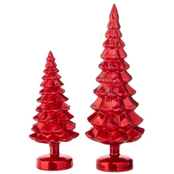 Sale The Jolly Christmas Shop Raz Set Of 2 Red Glass Christmas Tree Decoration 4222939