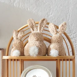 Hot The Jolly Christmas Shop Raz Set Of 3 Sherpa Bunnies Easter Decoration 4453329