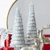 New The Jolly Christmas Shop Raz Set Of 2 Silver Tinsel Tree Christmas Decoration 4334055