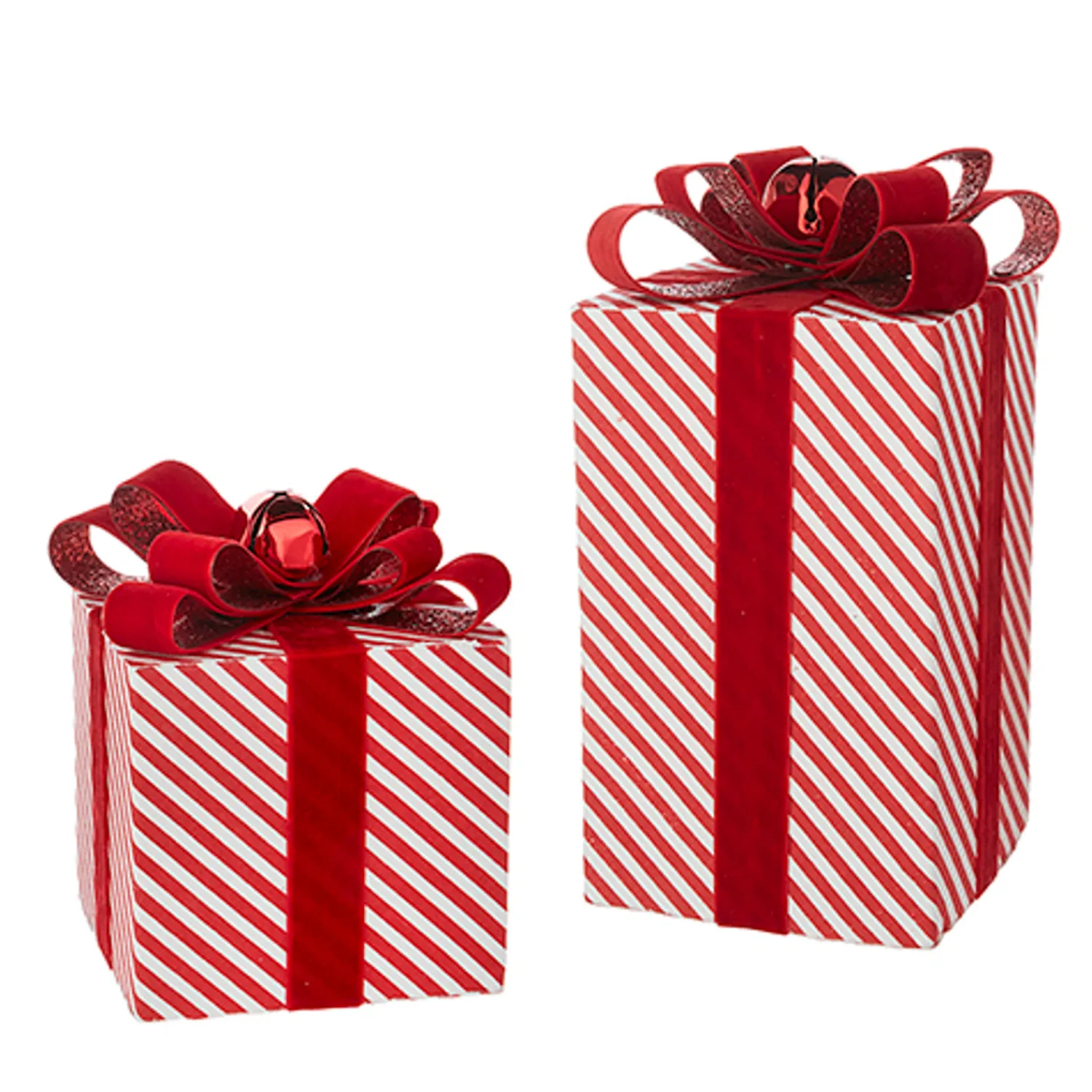 Online The Jolly Christmas Shop Raz Set Of 2 Striped Package Christmas Ornament Or Decoration 4202415