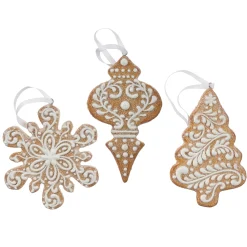 Discount The Jolly Christmas Shop Raz Set Of 3 White Icing Gingerbread Cookies Christmas Ornaments 4110246