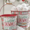 Hot The Jolly Christmas Shop Raz Set Of 2 Wonderland Snowballs Bucket Christmas Decoration 4212309