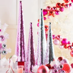 Discount The Jolly Christmas Shop Raz Silver Or Pink Disco Ball Cone Christmas Tree