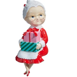 The Jolly Christmas Shop Raz Sitting Retro Santa Or Mrs. Claus Christmas Decoration