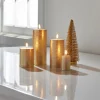 Online The Jolly Christmas Shop Raz Uyuni Rustic Gold Battery Operated Candle With Lighted Flickering Flame