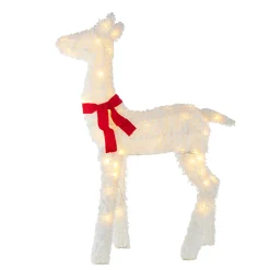 Sale The Jolly Christmas Shop Raz White Flocked Tinsel Lighted Deer Indoor Outdoor Christmas Decoration
