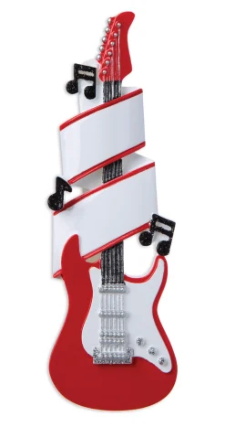 Clearance The Jolly Christmas Shop Red Electric Guitar Personalized Christmas Ornament OR1966