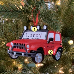 Outlet The Jolly Christmas Shop Red Jeep Personalized Christmas Ornament OR1763