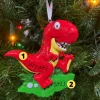 Best The Jolly Christmas Shop Red T-Rex Dinosaur Personalized Christmas Ornament OR816-A