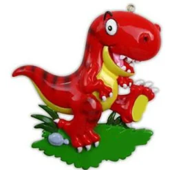 Best The Jolly Christmas Shop Red T-Rex Dinosaur Personalized Christmas Ornament OR816-A