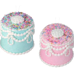 The Jolly Christmas Shop Regency 5" Blue Or Pink Pastel Candy Decorated Cake Christmas Ornament MTX68911
