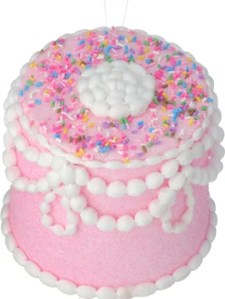 The Jolly Christmas Shop Regency 5" Blue Or Pink Pastel Candy Decorated Cake Christmas Ornament MTX68911