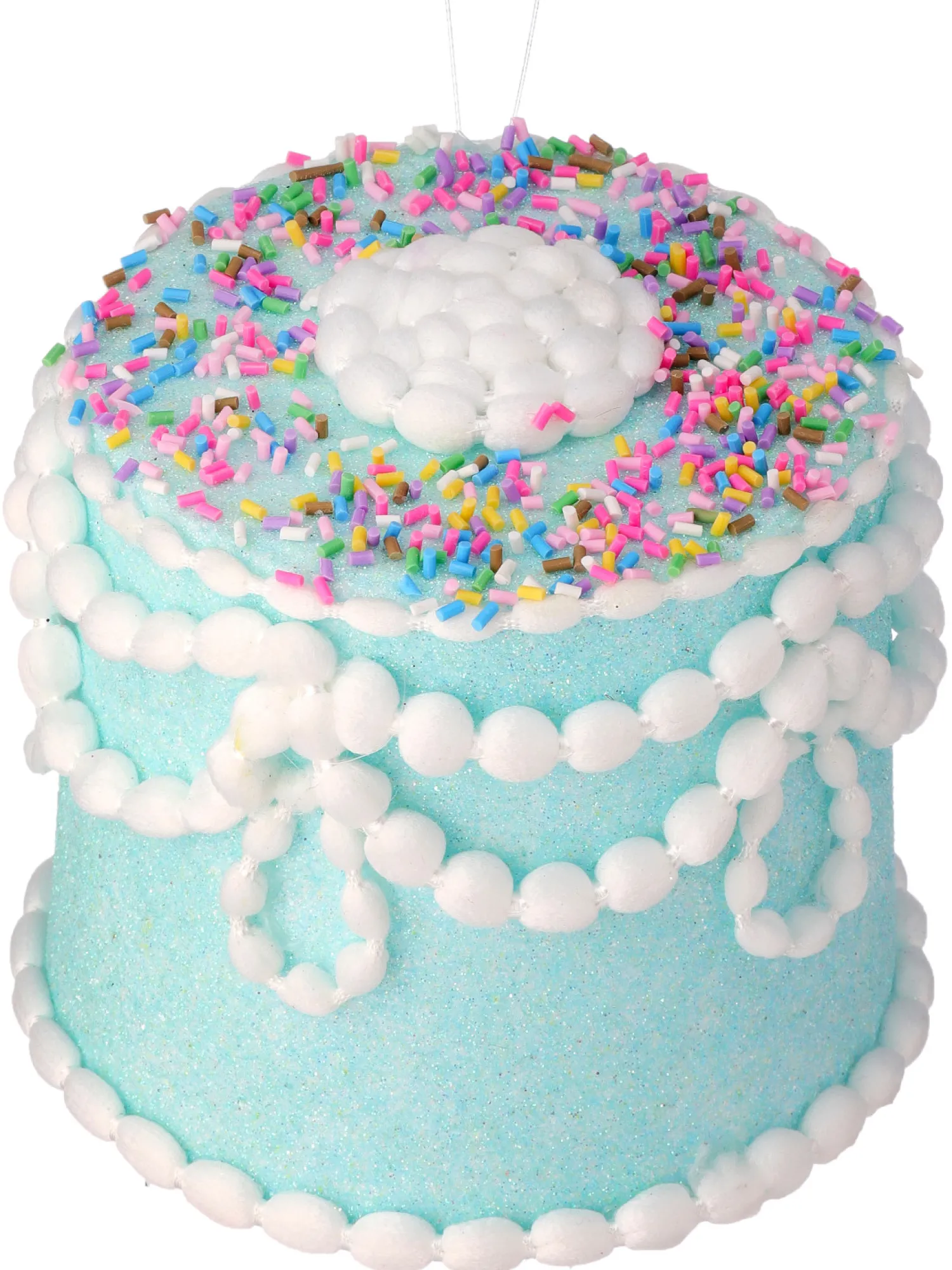 The Jolly Christmas Shop Regency 5" Blue Or Pink Pastel Candy Decorated Cake Christmas Ornament MTX68911