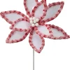 New The Jolly Christmas Shop Regency 22" Candy With Snow And Glitter Poinsettia Stem Christmas Pick MTX73365
