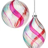 Online The Jolly Christmas Shop Regency 4.5" Clear Glass With Colorful Swirl Retro Glass Finial Christmas Ornament MTX73596