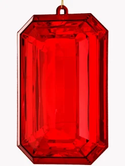 Clearance The Jolly Christmas Shop Regency 9" Clear Or Red Emerald Cut Precious Gem Christmas Ornament