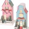 The Jolly Christmas Shop Regency 10.5" LED Lighted Battery Operated Pink Or Blue Manor Christmas House MTX73879