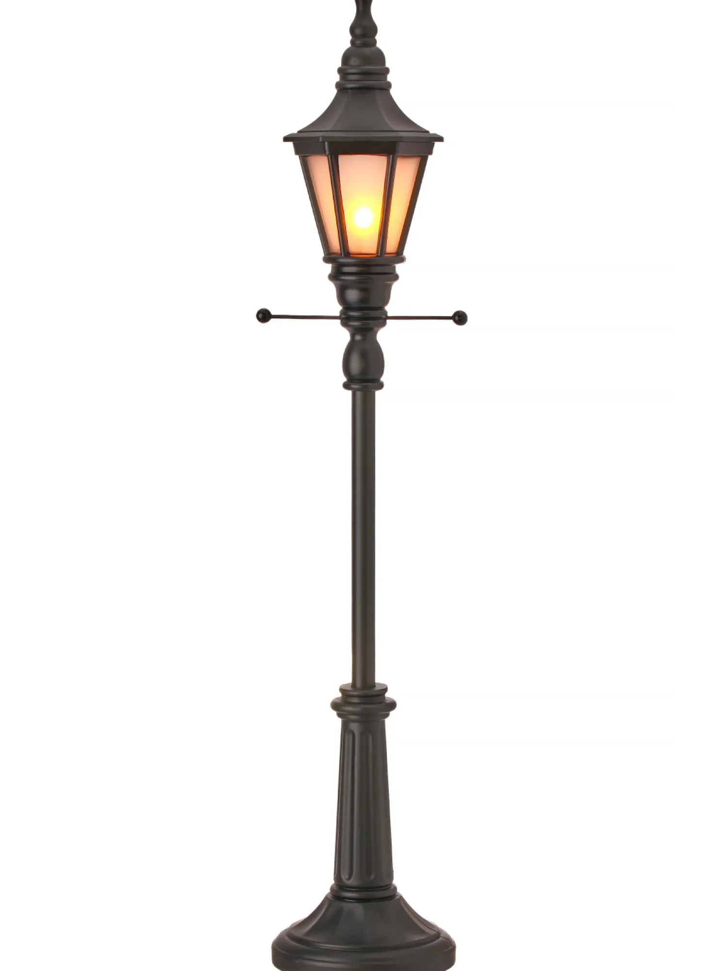 The Jolly Christmas Shop Regency 24" LED Lighted Battery Operated Black Standing Lamp Post MTX74711