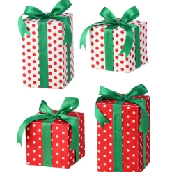 The Jolly Christmas Shop Regency 5" Or 8" Red And White Polka Dot Gift Box Christmas Decoration