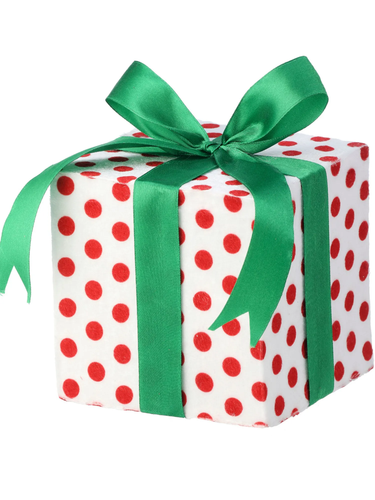 The Jolly Christmas Shop Regency 5" Or 8" Red And White Polka Dot Gift Box Christmas Decoration
