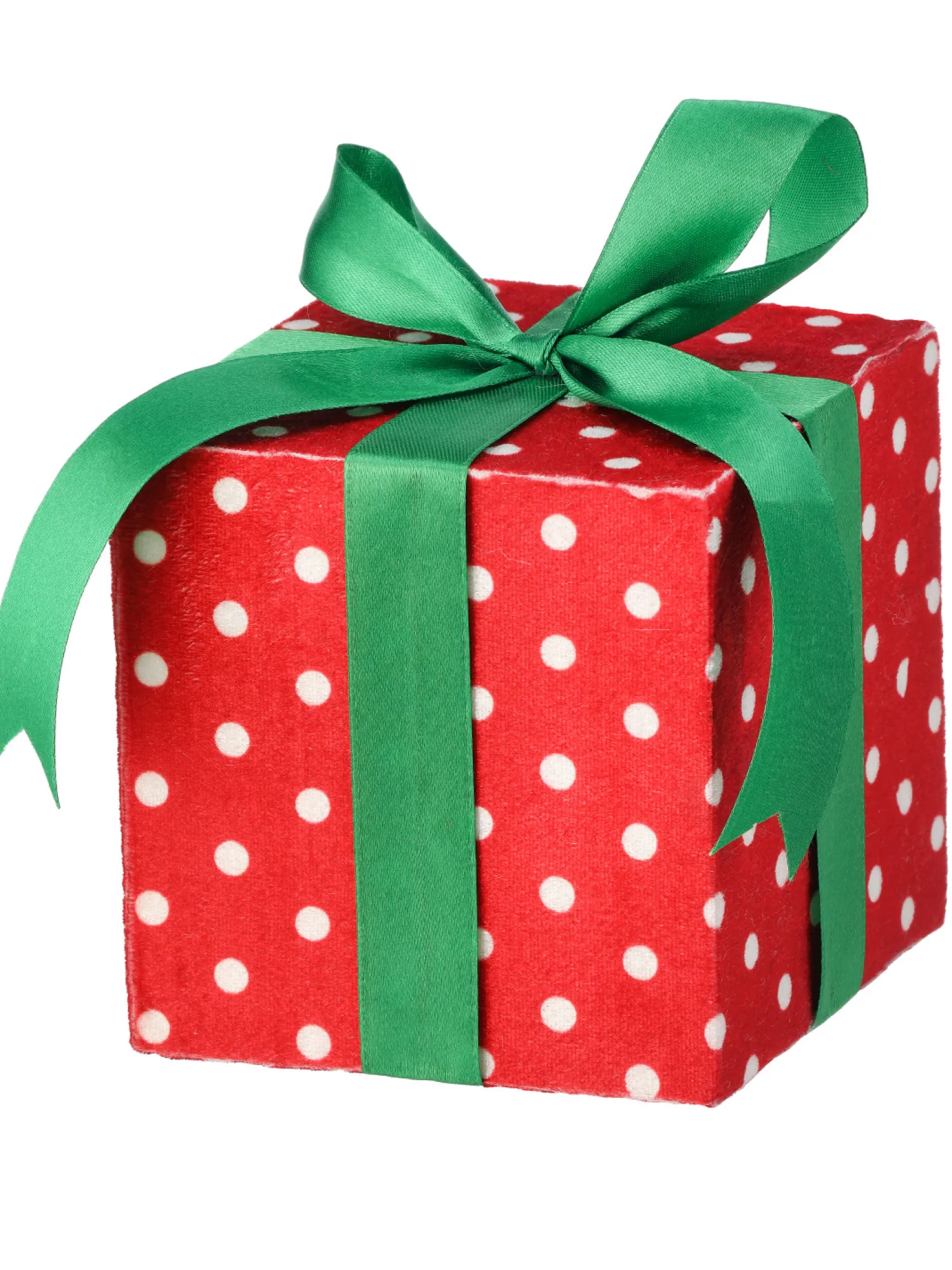 The Jolly Christmas Shop Regency 5" Or 8" Red And White Polka Dot Gift Box Christmas Decoration