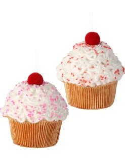 Hot The Jolly Christmas Shop Regency 5" Pink Or Red Sprinkles Sweets Cupcake Christmas Ornament MTX73463
