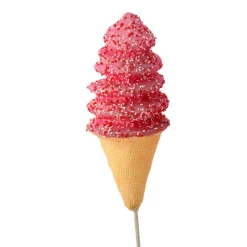 Hot The Jolly Christmas Shop Regency 16" Red And Pink Ice Cream Cone With Sprinkles Christmas Tree Pick MTX73570