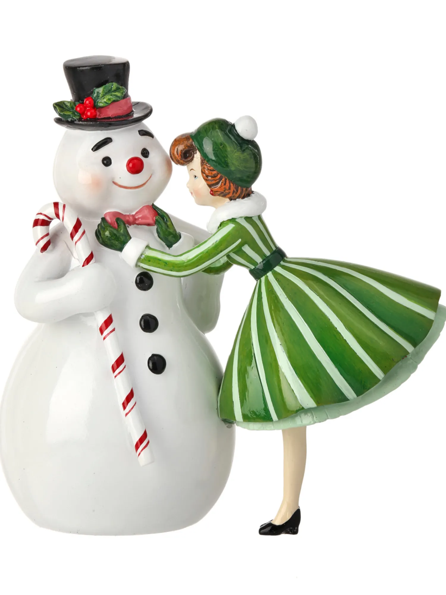 New The Jolly Christmas Shop Regency 6.5" Retro Snowman With Lady Christmas Figure MTX73132