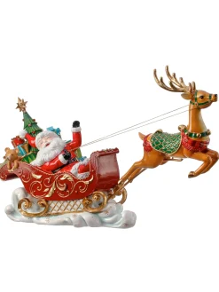 Sale The Jolly Christmas Shop Regency 16" Santa With Flying Reindeer Christmas Decoration MTX71077