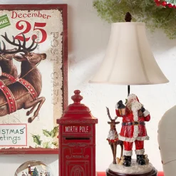 The Jolly Christmas Shop Regency 29" Santa With Forest Friends Christmas Lamp MTX60846