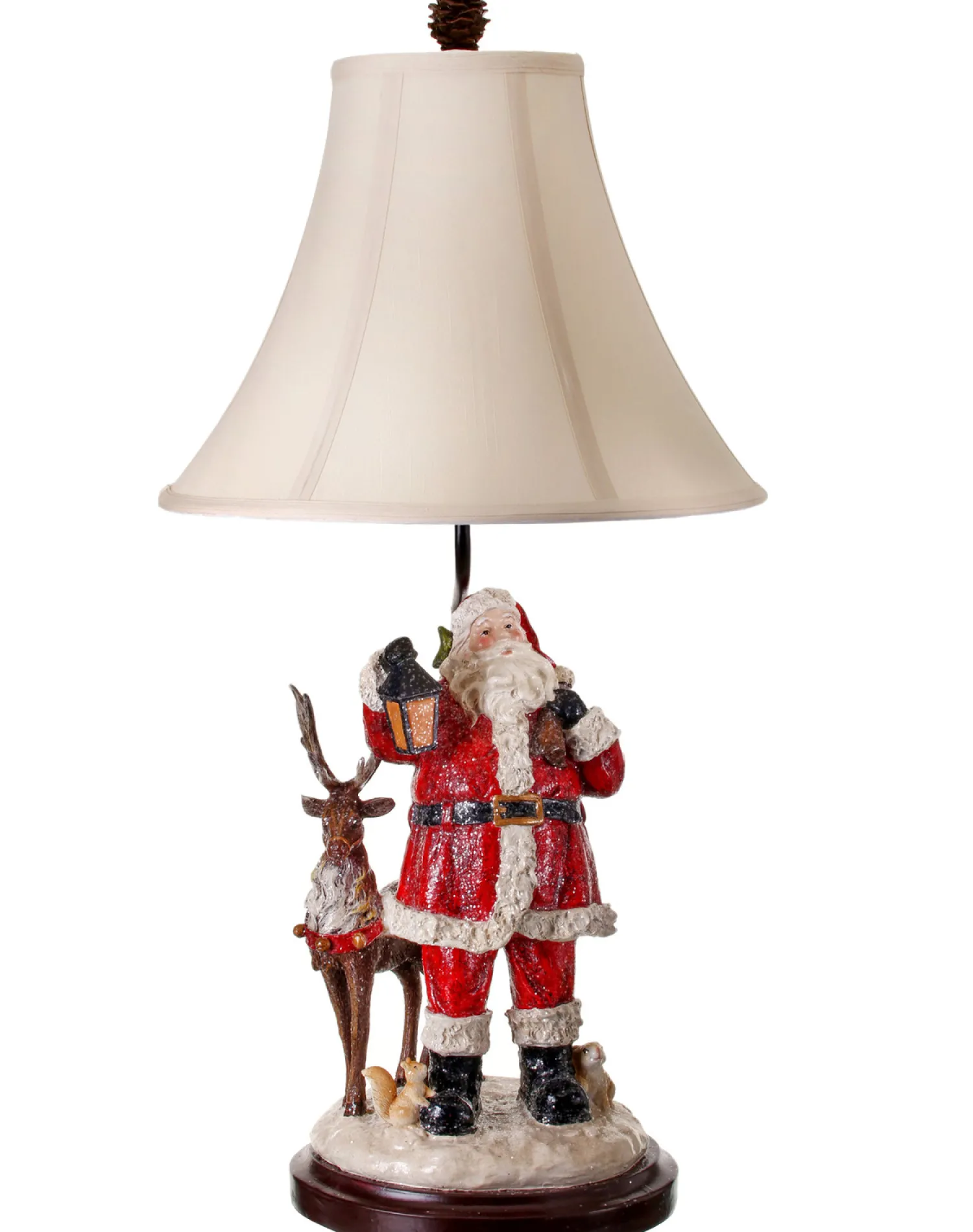 The Jolly Christmas Shop Regency 29" Santa With Forest Friends Christmas Lamp MTX60846
