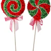 Best The Jolly Christmas Shop Regency 18" Set Of 2 Sequin Lollipop Stem Christmas Tree Picks MTX73545