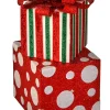 New The Jolly Christmas Shop Regency 12.5" Sparkle Striped And Dotted Gift Box Stack Figure MTX67563