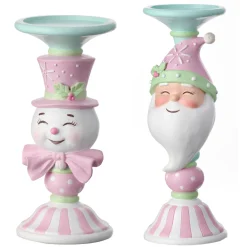 Online The Jolly Christmas Shop Regency Candy Snowman Or Santa Candle Stand Christmas Candle Holder