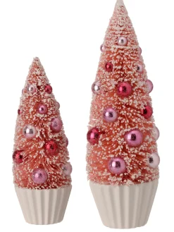 Outlet The Jolly Christmas Shop Regency Set Of 2 So Sweet Pink Bottle Brush Christmas Trees MTX74705