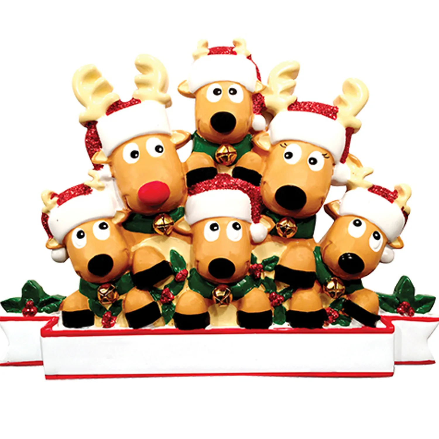Outlet The Jolly Christmas Shop Reindeer Family Of 6 Personalized Christmas Ornament