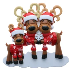 Clearance The Jolly Christmas Shop Reindeer Family Of 3 Personalized Christmas Ornament OR2256-3