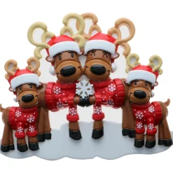 Discount The Jolly Christmas Shop Reindeer Family Of 4 Personalized Christmas Ornament OR2256-4
