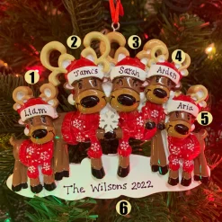 Online The Jolly Christmas Shop Reindeer Family Of 5 Personalized Christmas Ornament OR2256-5