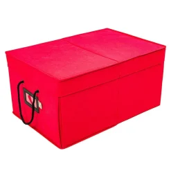Discount The Jolly Christmas Shop Santa's Bags Red 3 Tray Ornament Storage Drawer With Lid SB-10452-RED