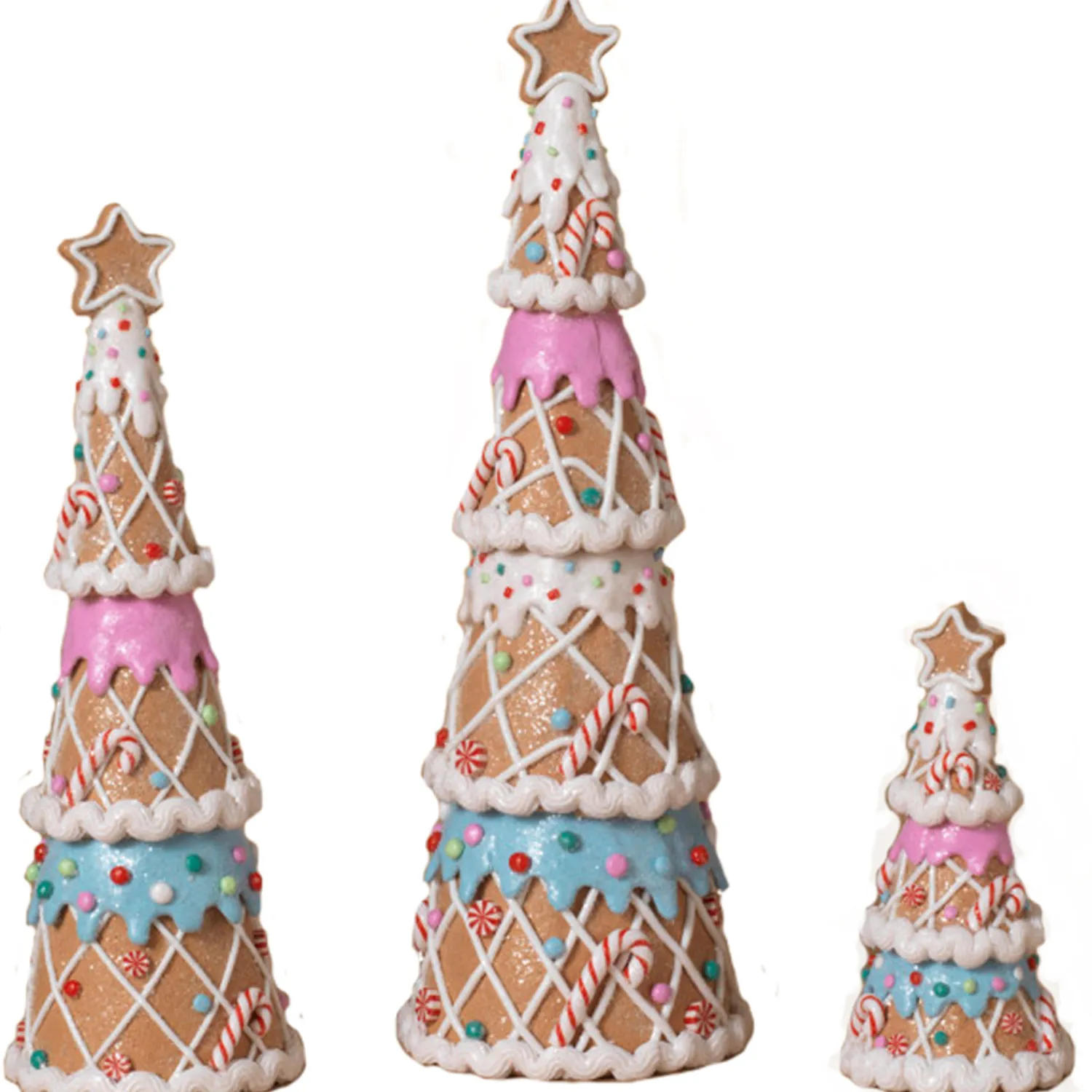 Discount The Jolly Christmas Shop Set Of 3 Clay Dough Gingerbread Tree Christmas Decoration 2656770