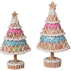 Outlet The Jolly Christmas Shop Set Of 2 Clay Dough Gingerbread Tree Christmas Decoration 2656790
