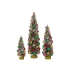 Outlet The Jolly Christmas Shop Set Of 3 Frosted Multicolor Bottle Brush Trees Christmas Figure 2223850