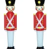 The Jolly Christmas Shop Set Of 2 Toy Soldier With Black Hat Plastic Blow Mold Decorations