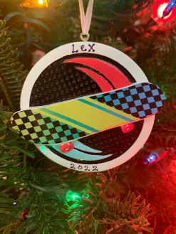 Online The Jolly Christmas Shop Skateboard Personalized Christmas Ornament OR2294