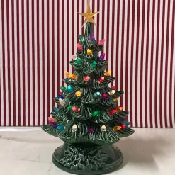 Sale The Jolly Christmas Shop Small Lighted Green Ceramic Christmas Tree 12"