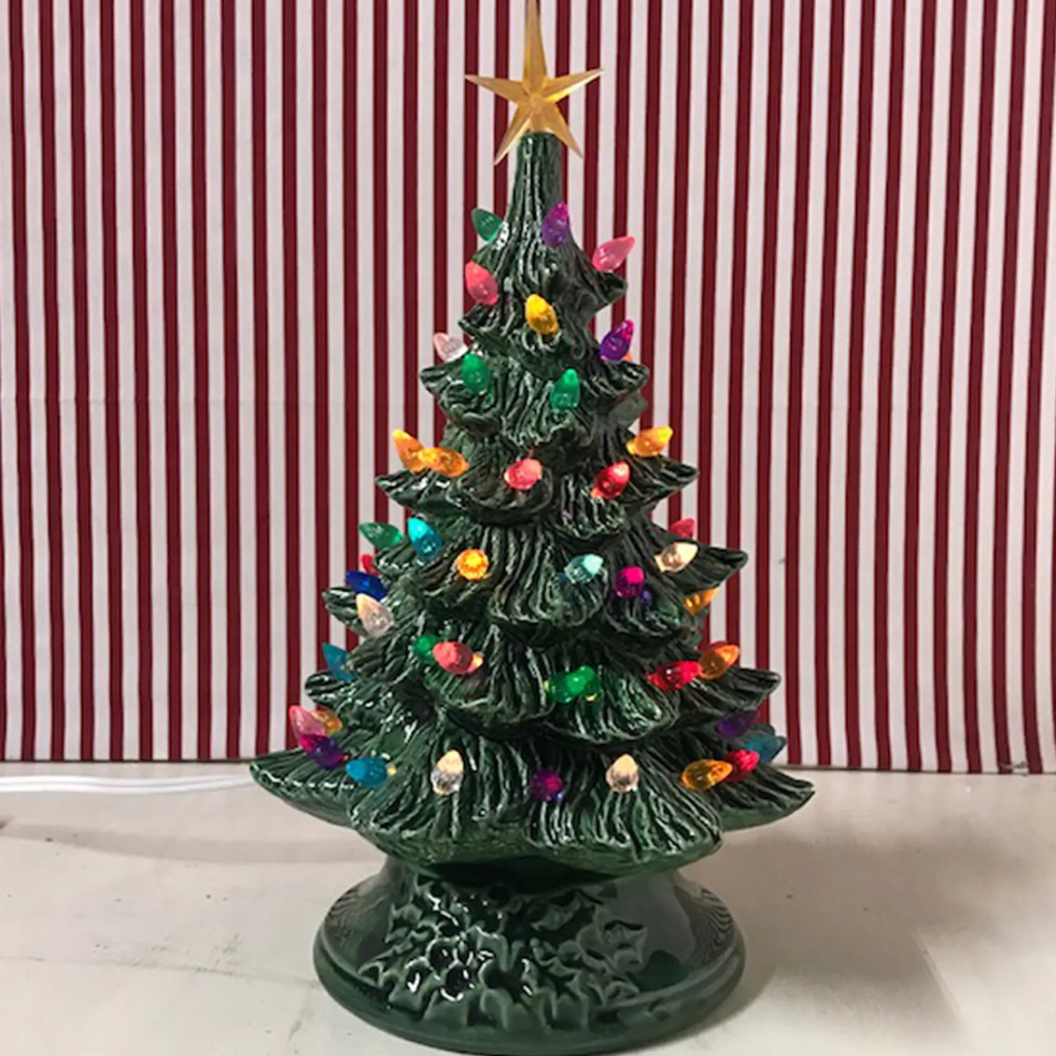 Sale The Jolly Christmas Shop Small Lighted Green Ceramic Christmas Tree 12"