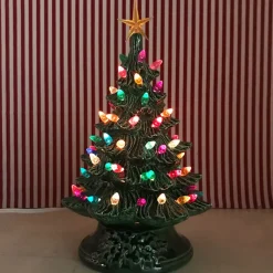 Sale The Jolly Christmas Shop Small Lighted Green Ceramic Christmas Tree 12"