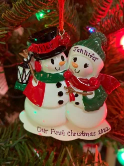 Online The Jolly Christmas Shop Snowman Family Of 2 Personalized Christmas Ornament OR2255-2
